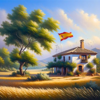 Spanish finca in a rural setting representing Spanish legal services for British expats.